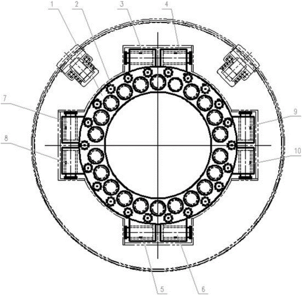 Tunnel header main driving omnibearing direction adjusting device