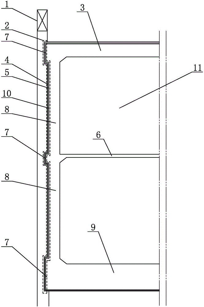 Underground building exterior wall and envelop structure and construction method thereof