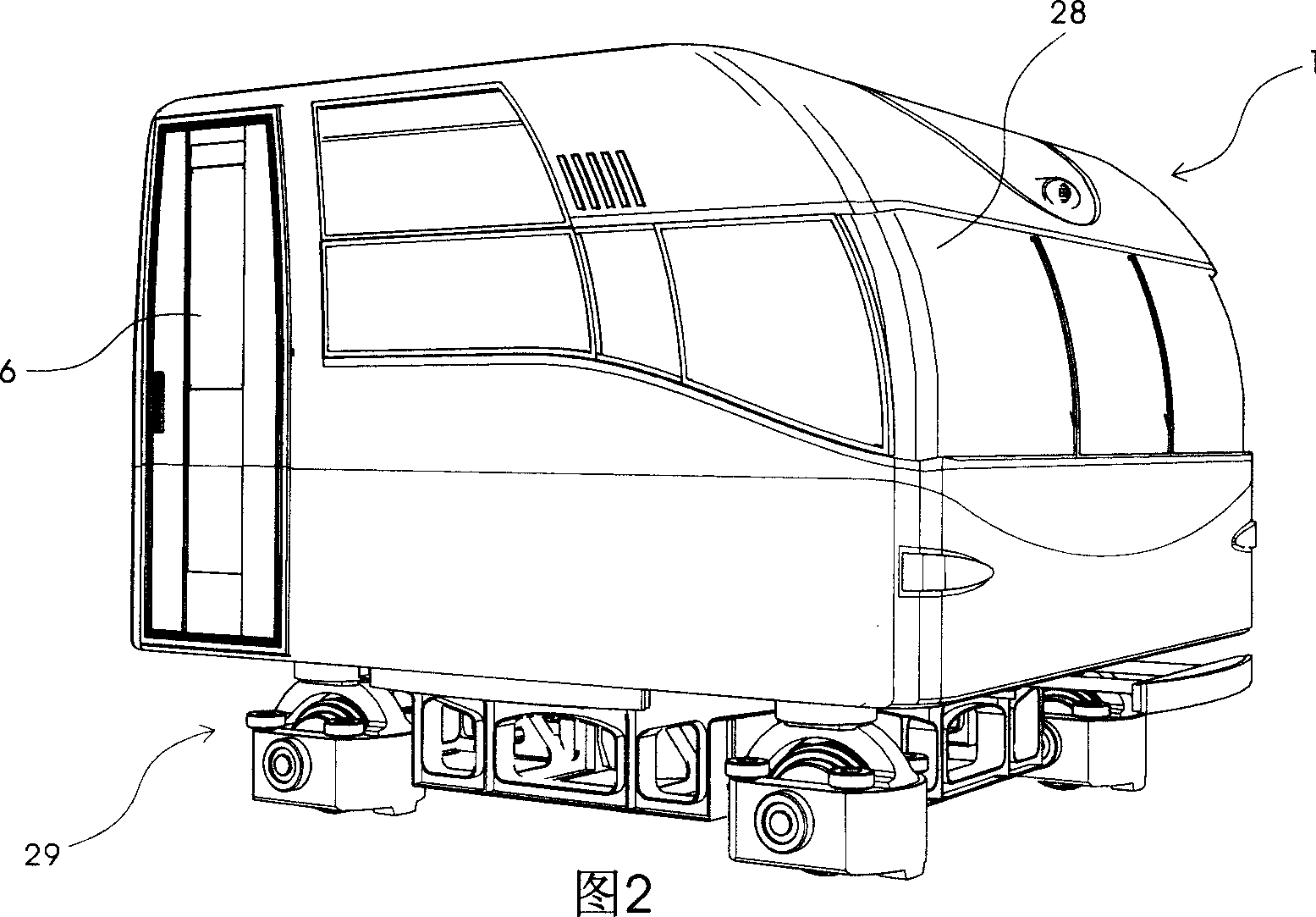 Structure of carriage for automatic railcar