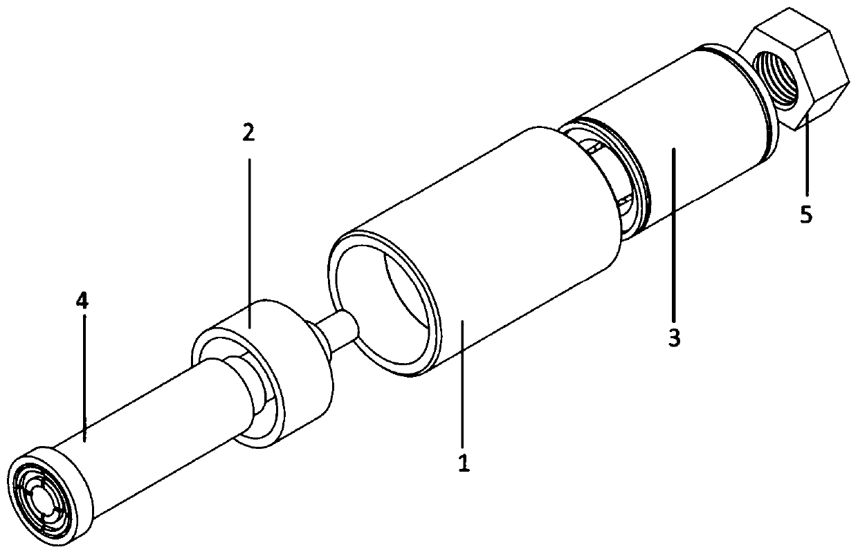 High-temperature resistant sucker top column for installing high-temperature radioactive source