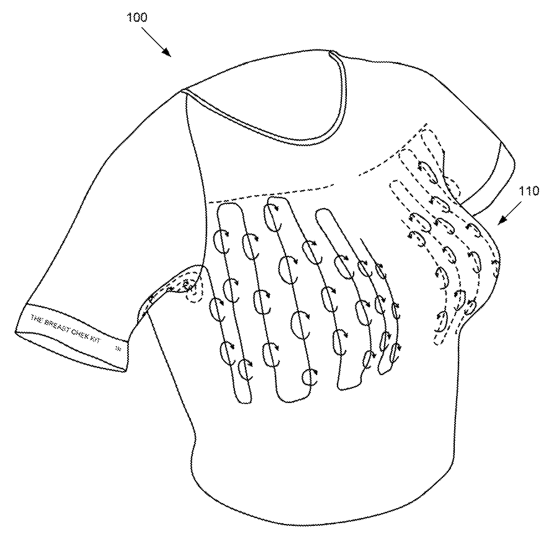 Garment for use in a breast self-examination