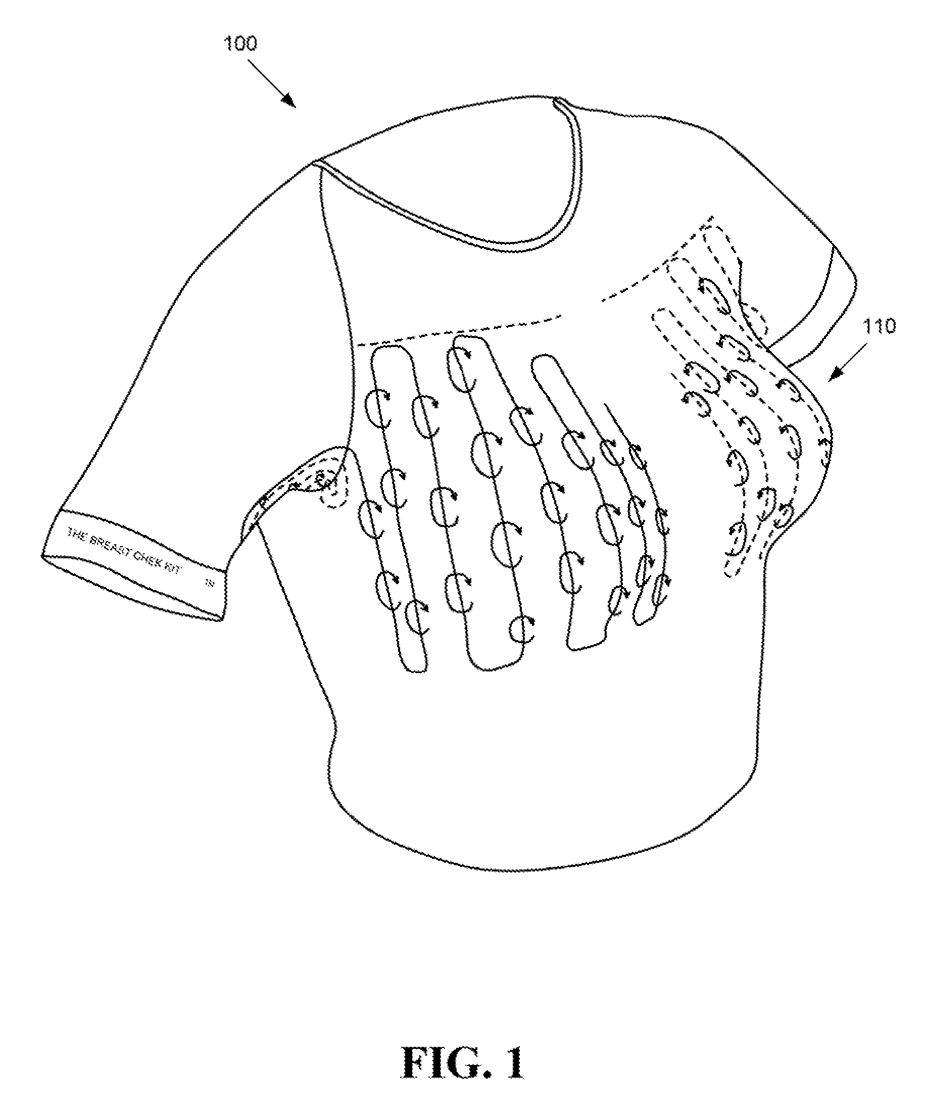 Garment for use in a breast self-examination