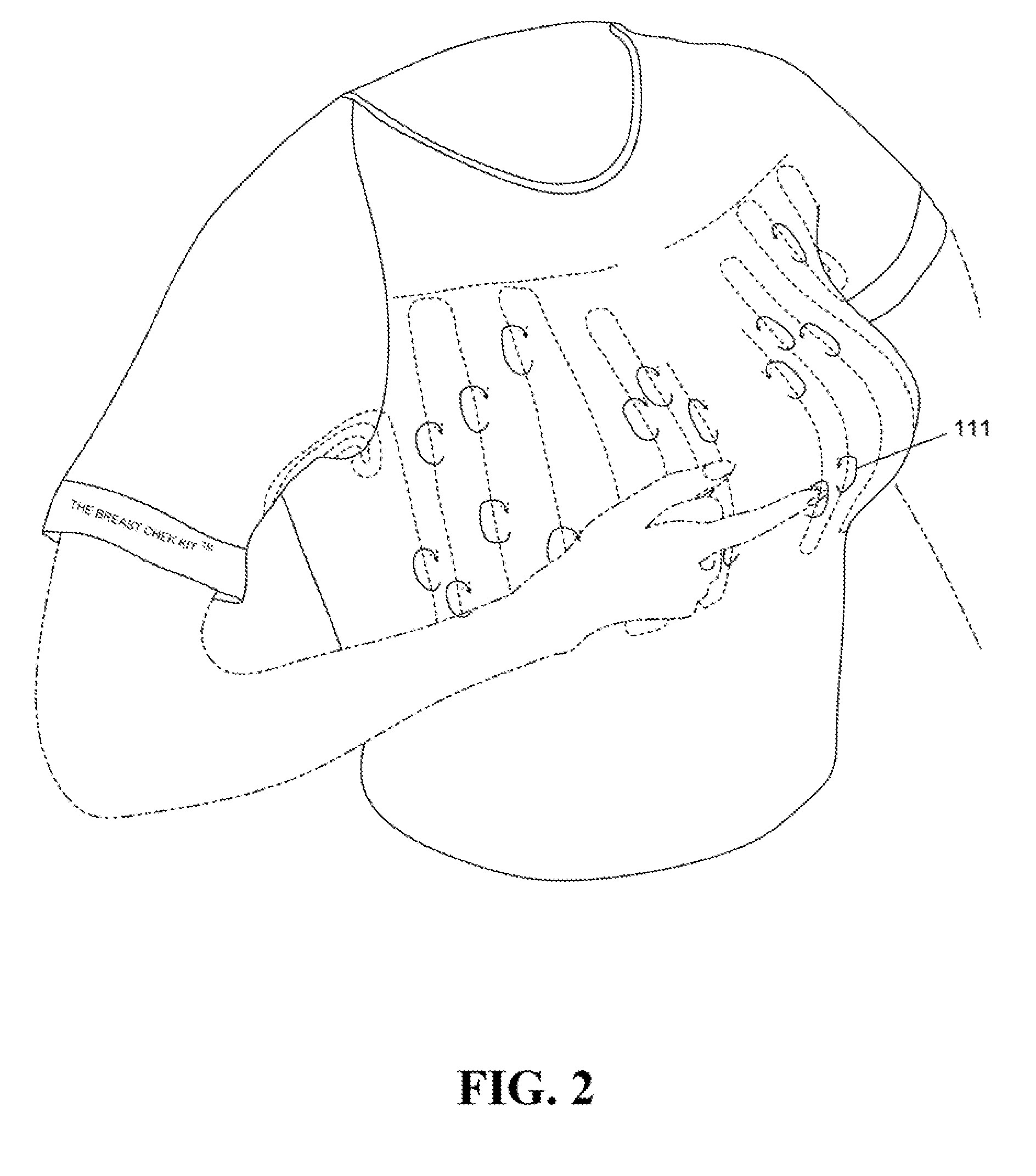 Garment for use in a breast self-examination