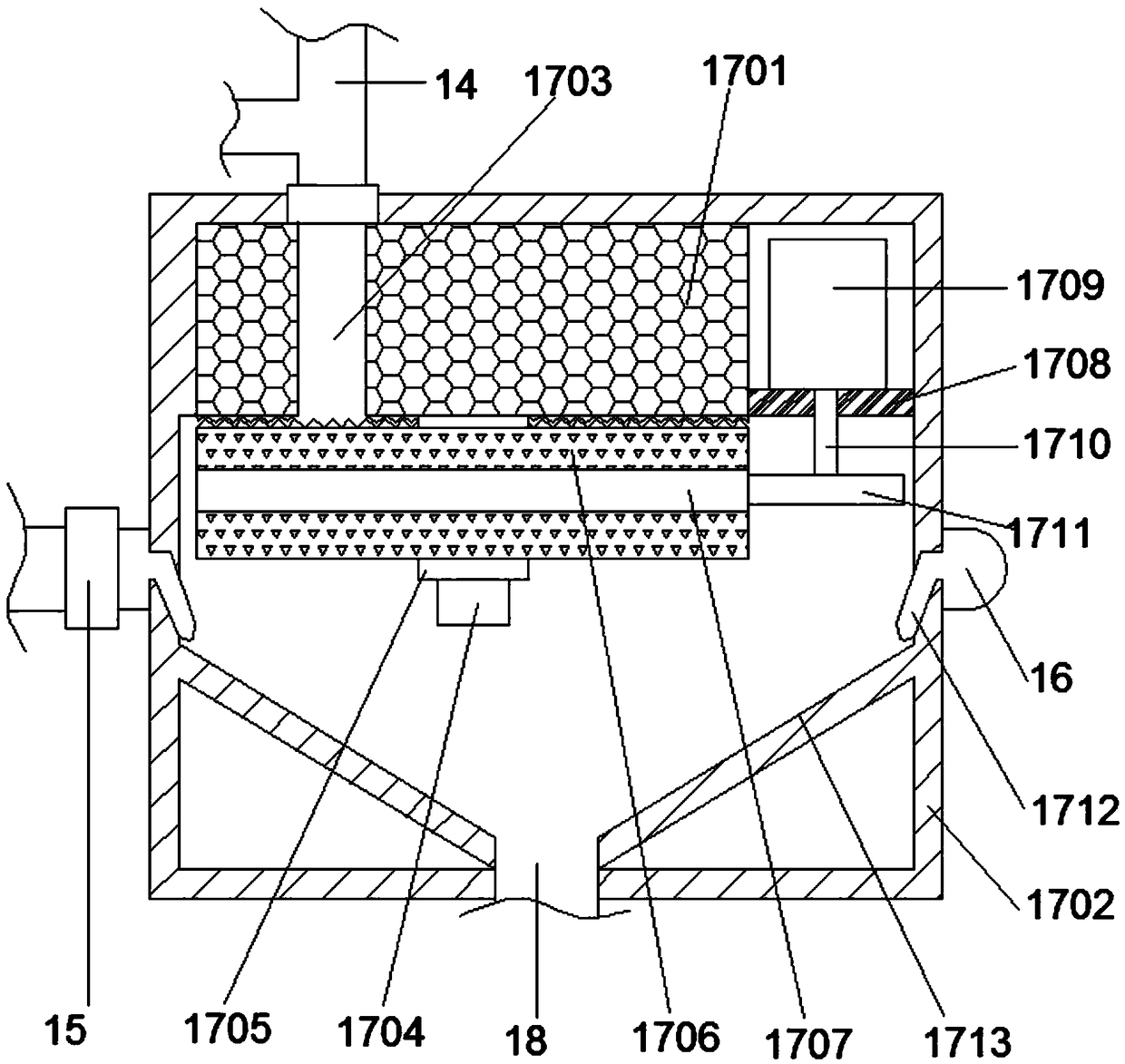 Water-soluble particle mixing and stirring mechanical device