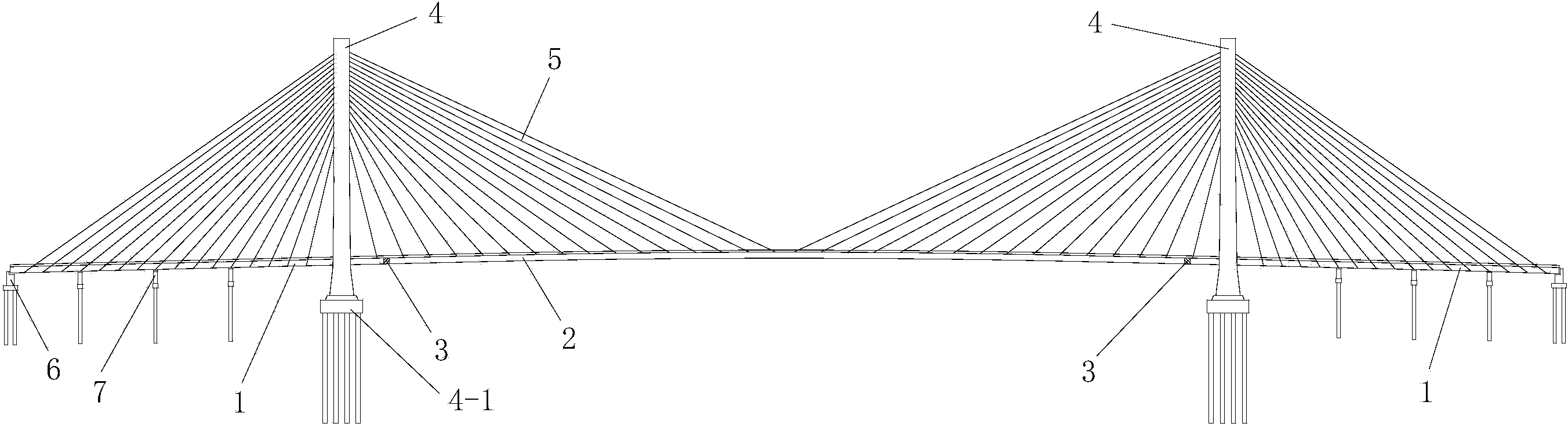 Joint section structure for hybrid beam cable-stayed bridge and construction method thereof