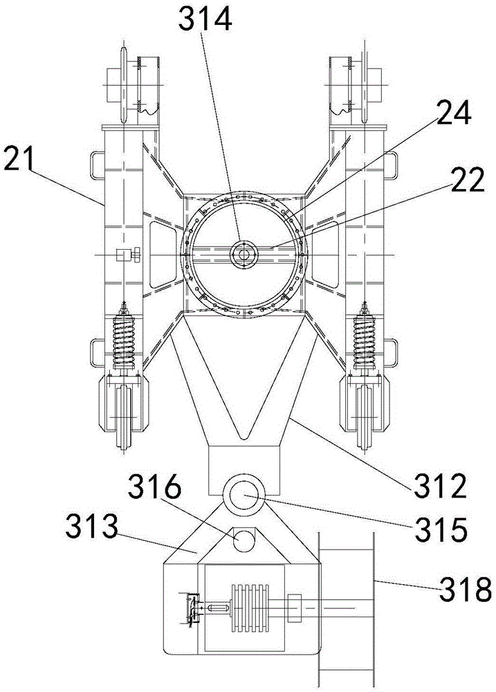 Electric excavator with cable winding device