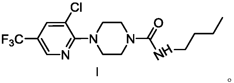 Fluorine-containing pyridine piperazine urea compound and application thereof