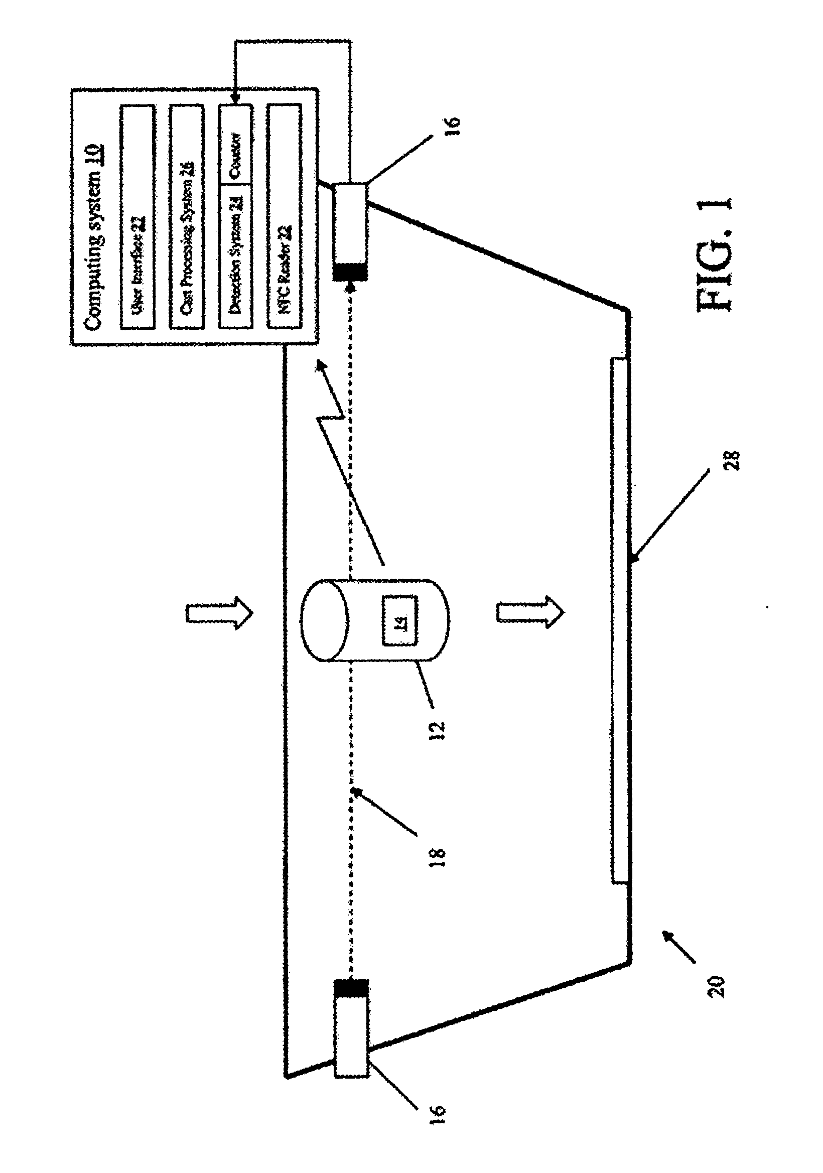System and method for processing items placed in a container
