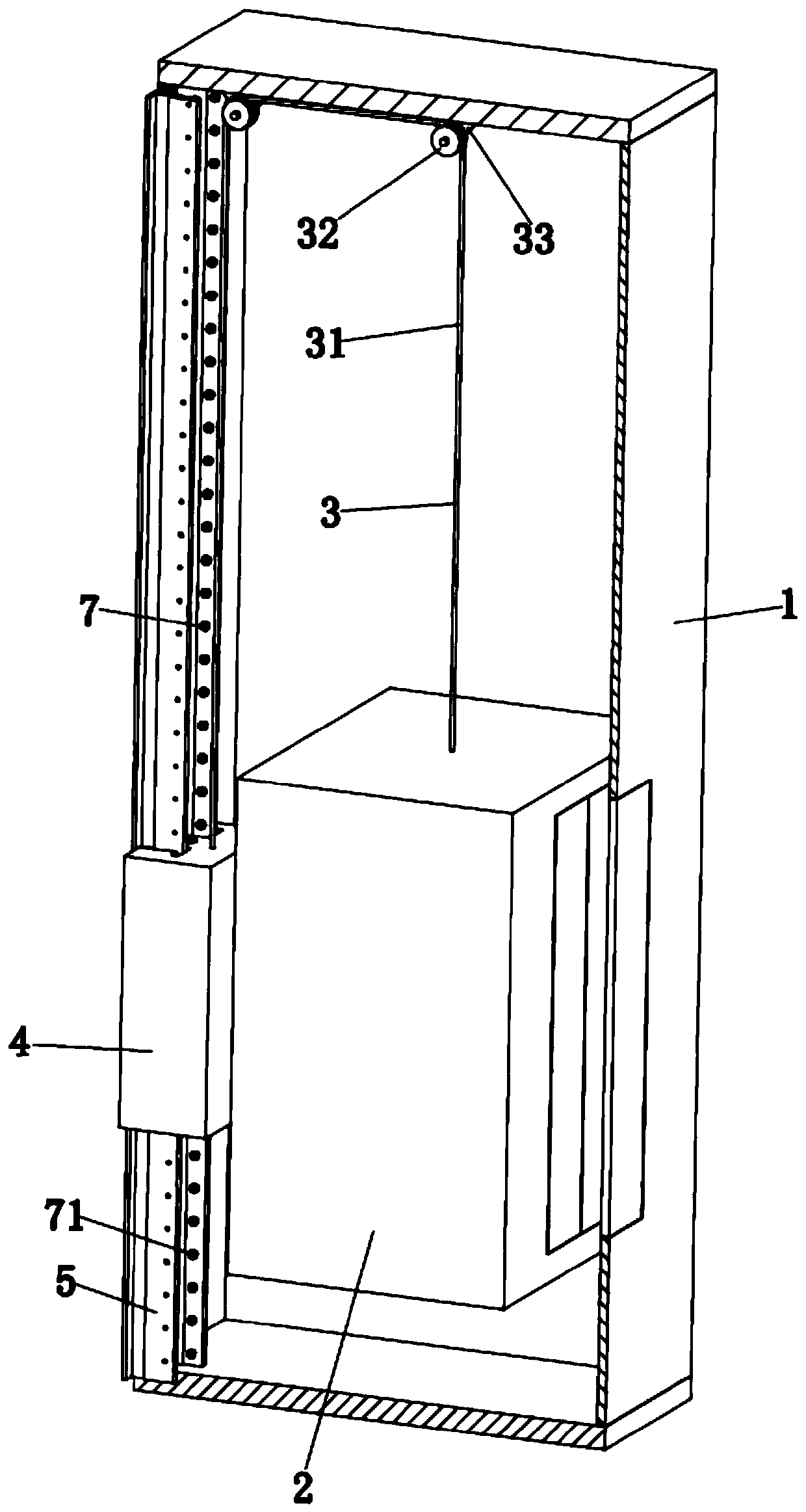 Climbing type elevator counterweight block lifting device and elevator with same