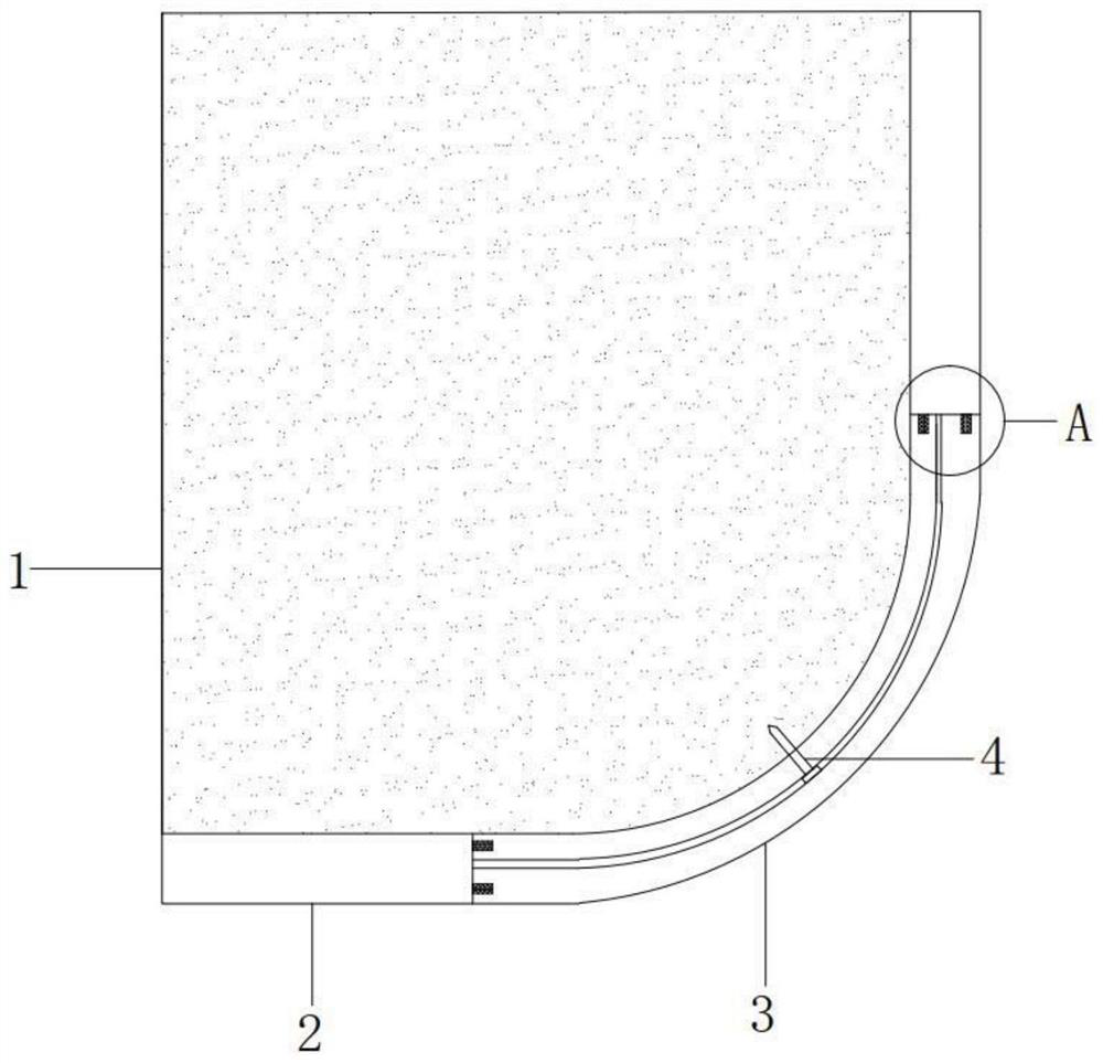 Mounting structure of arc-shaped external-corner adapter of assembly type skirting line and mounting method