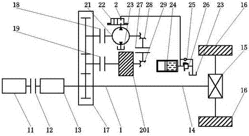 Mechanical-hydraulic compound energy recycling system based on flywheel and energy accumulator