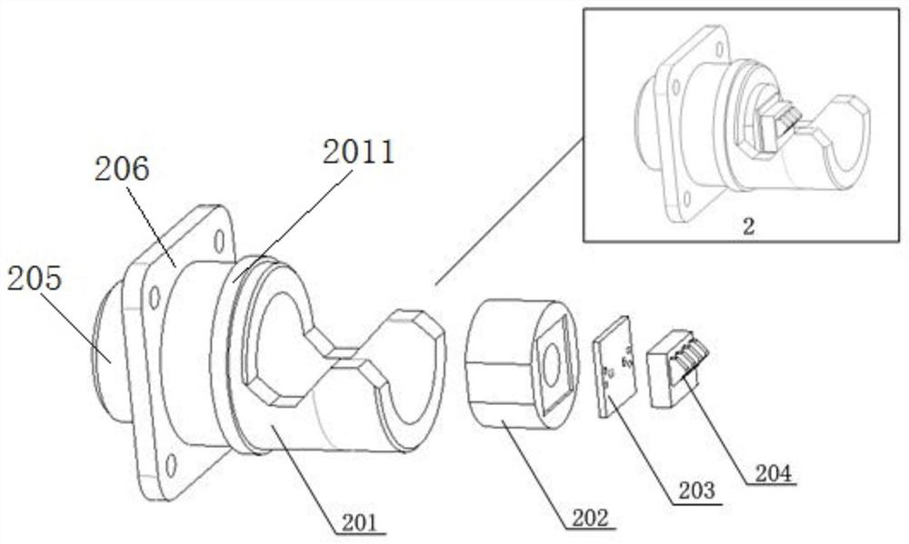 A radial insertion self-locking quick joint suitable for the assembly of space truss structures