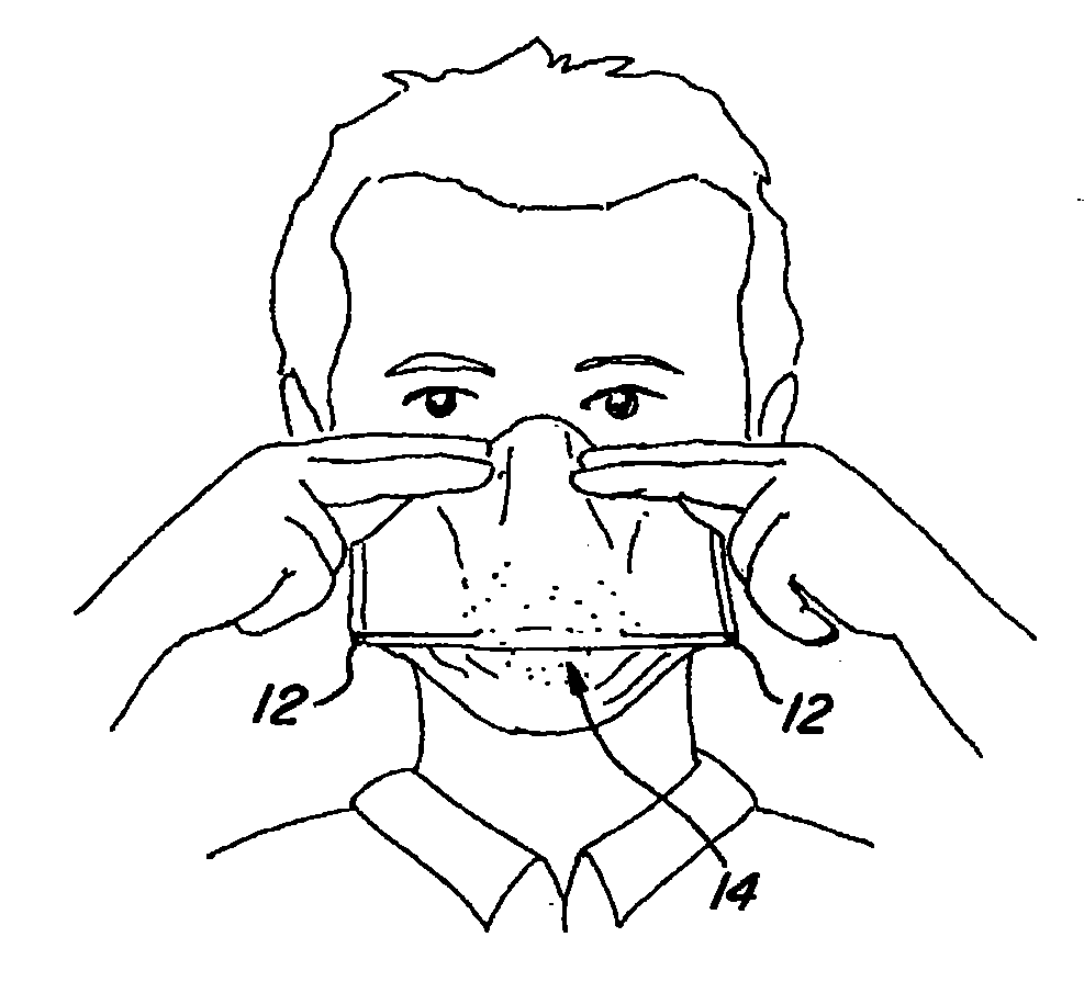 Strapless cantilevered respiratory mask sealable to a user's face and method