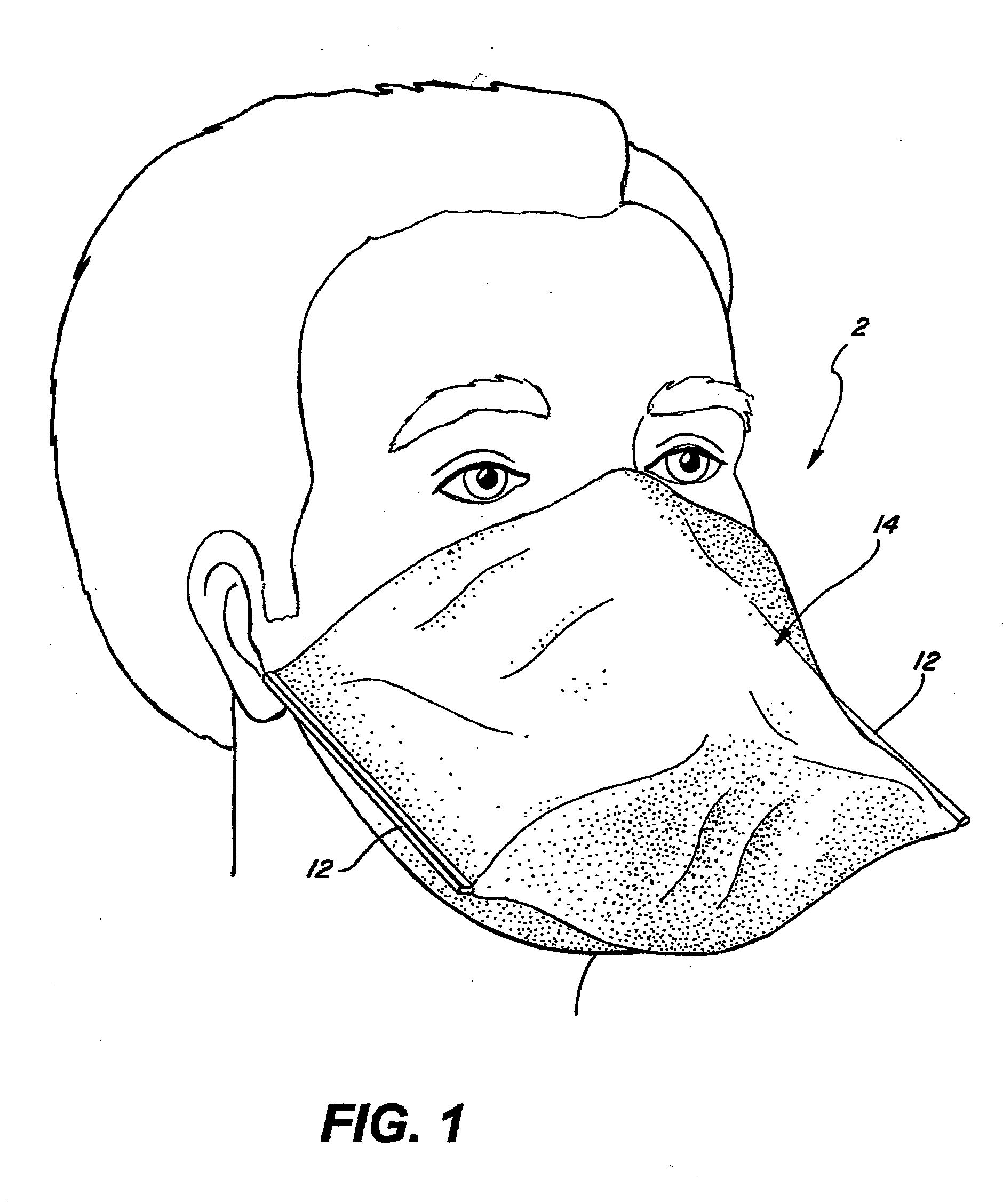 Strapless cantilevered respiratory mask sealable to a user's face and method