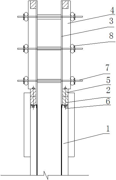 Height addition construction method for wood-and-steel template