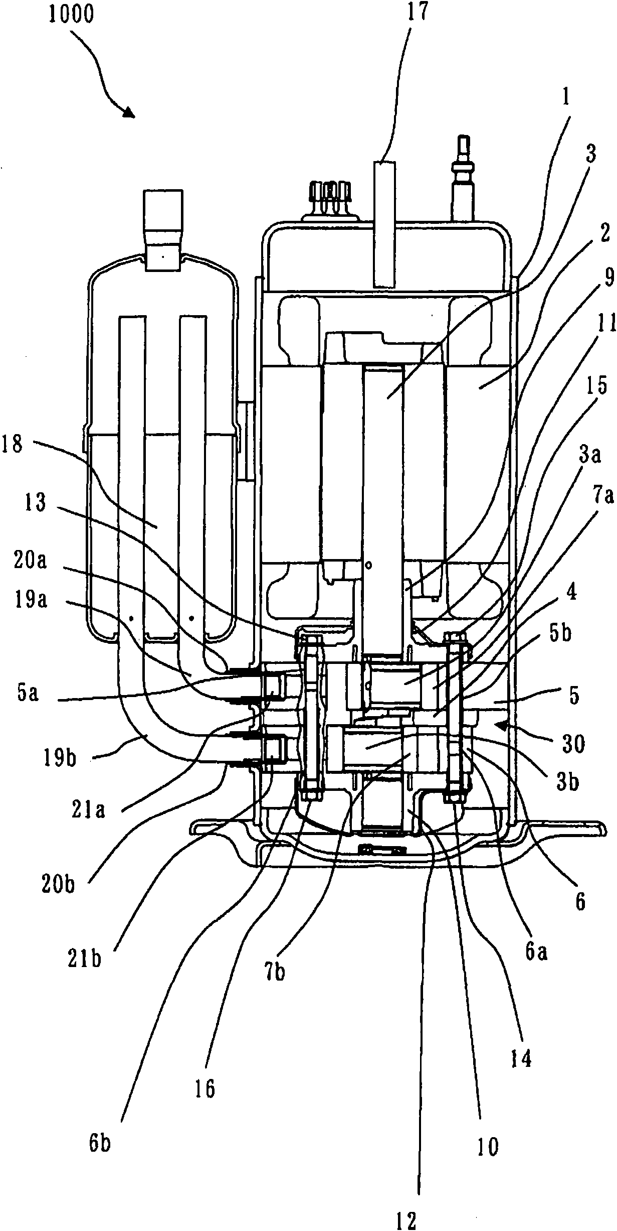 Two cylinder rotation type hermetic compressor and its manufacturing method