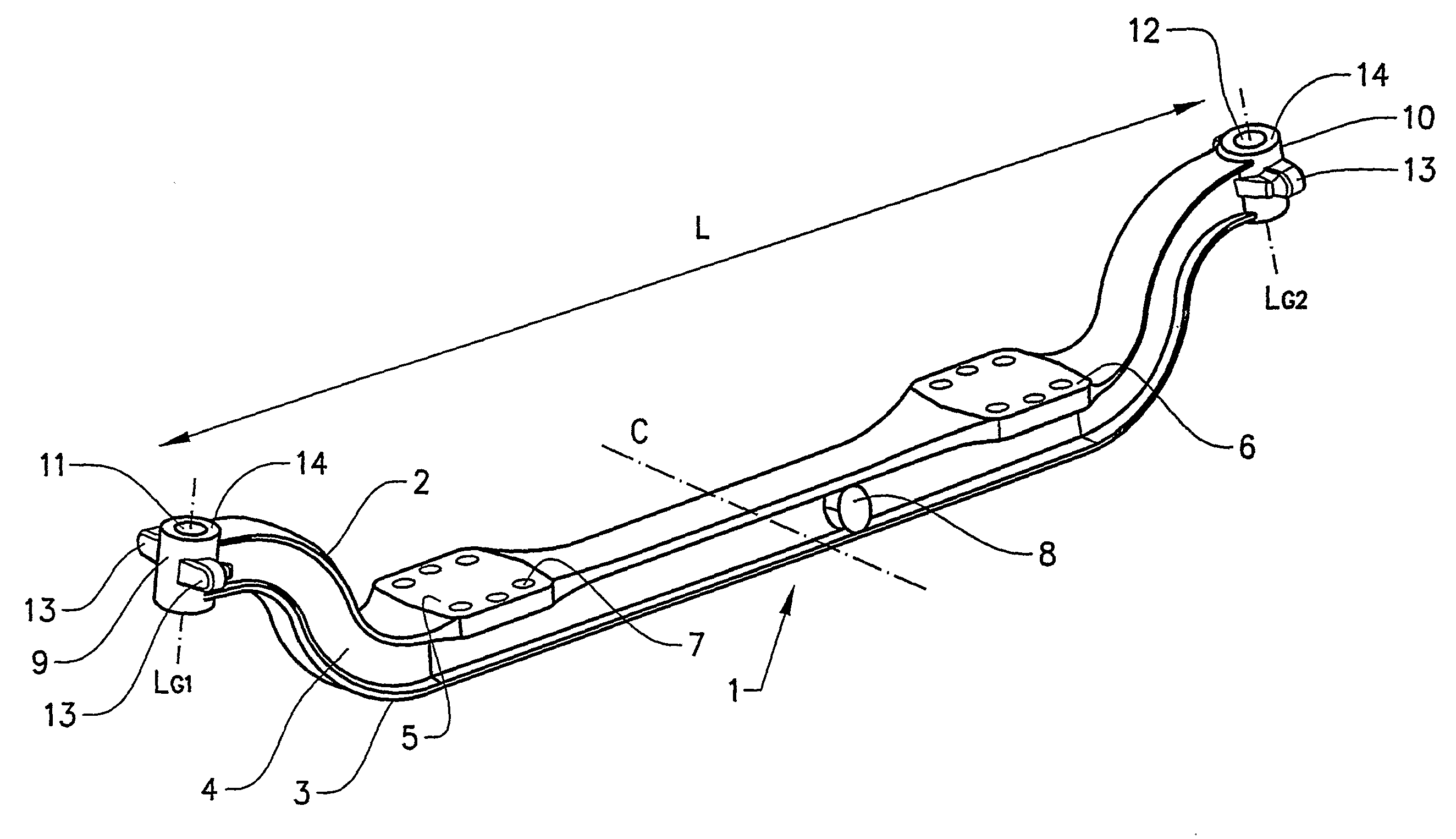 Blank For an Axle Beam, Wheel Suspension Comprising an Axle and a Method For Manufacturing an Axle