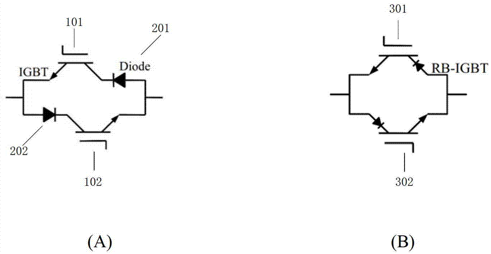 Reverse block (RB)-insulated gate bipolar transistor (IGBT) device provided with double-faced field stop with buried layers