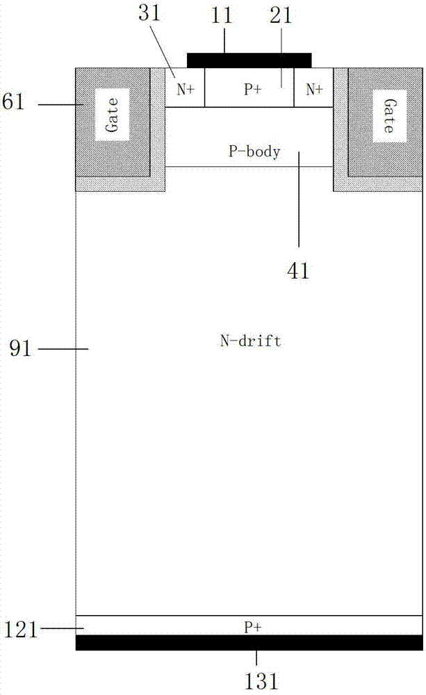 Reverse block (RB)-insulated gate bipolar transistor (IGBT) device provided with double-faced field stop with buried layers