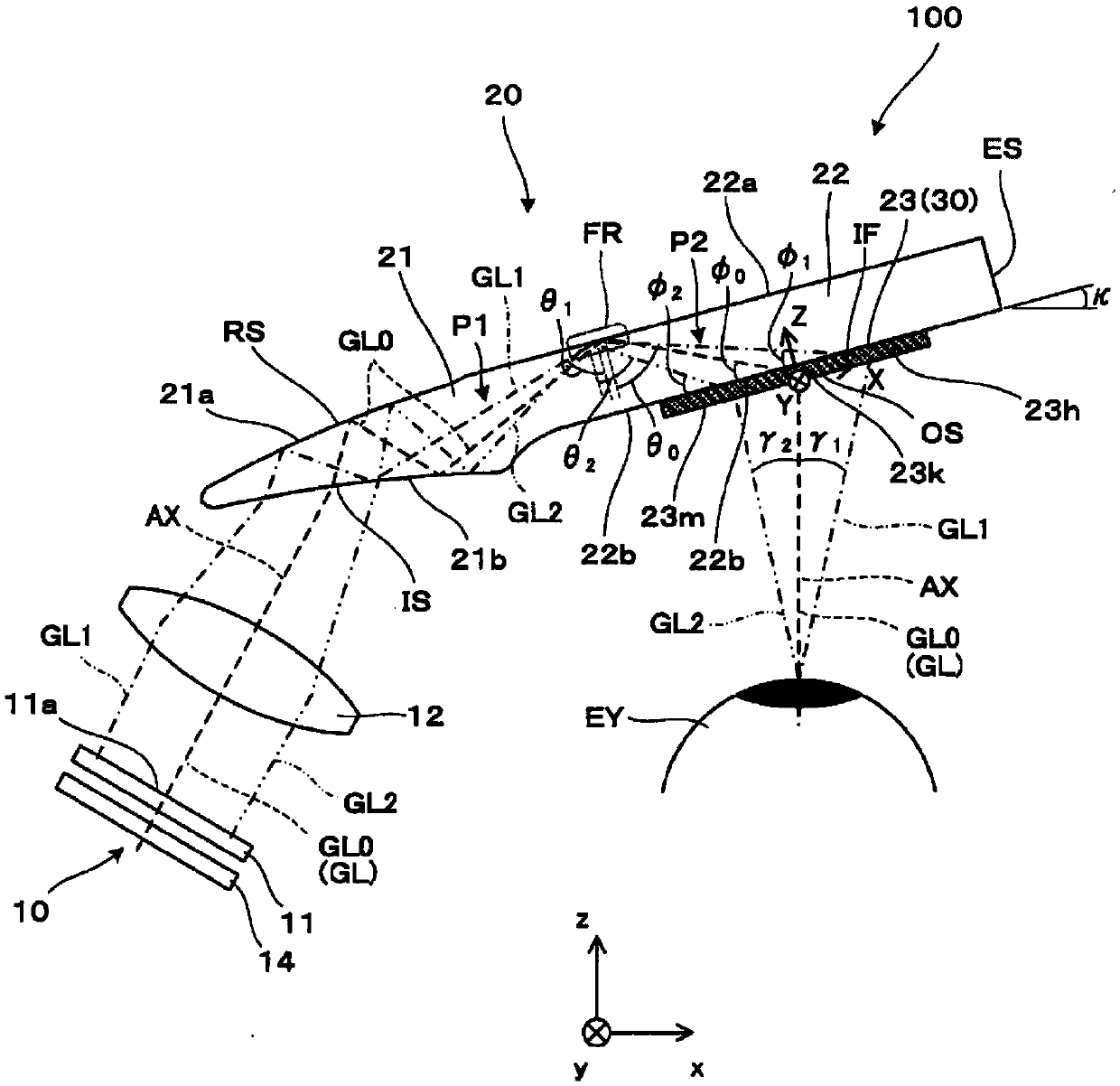 Optical element and display device