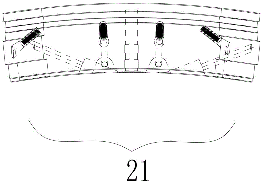 Assembly type segment lining structure of large-section horseshoe tunnel