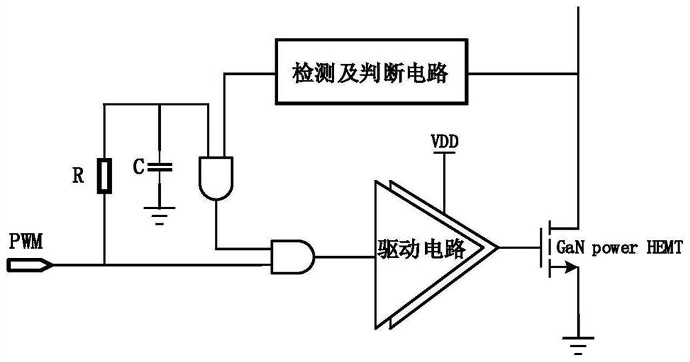 All-gallium nitride integrated two-stage turn-off overcurrent protection circuit