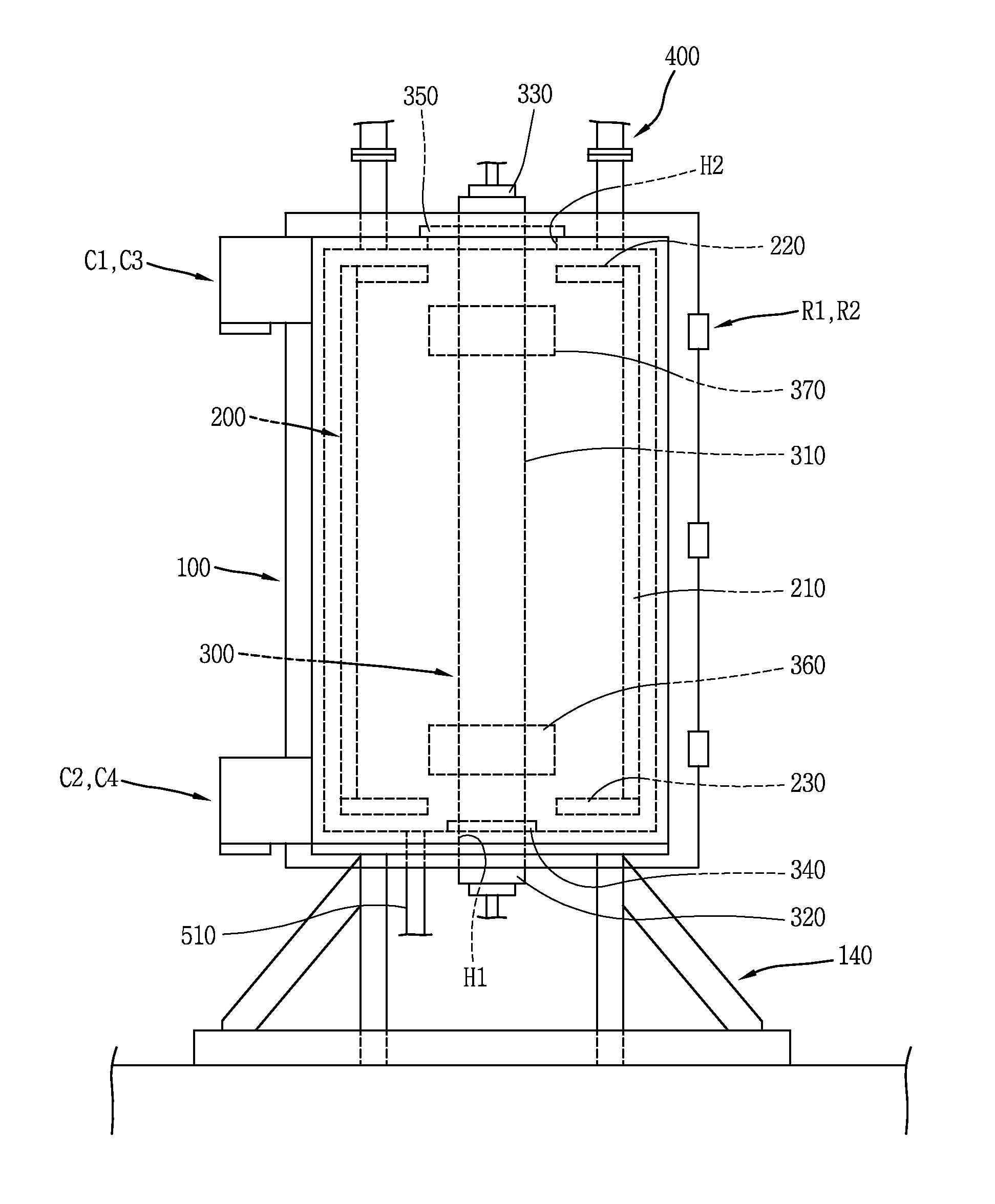 Apparatus for densifying carbon/carbon composite material