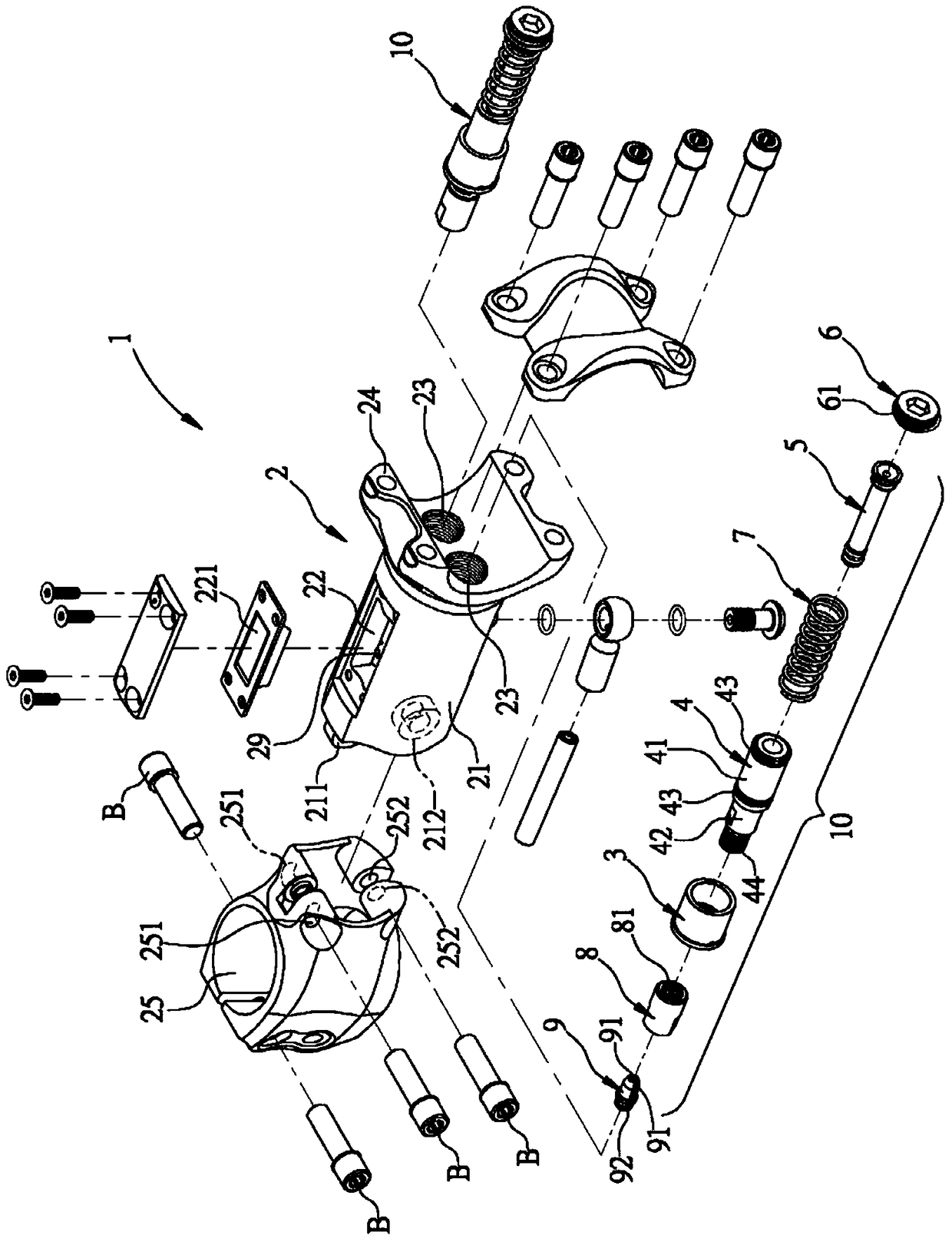 Faucet hydraulic brake device