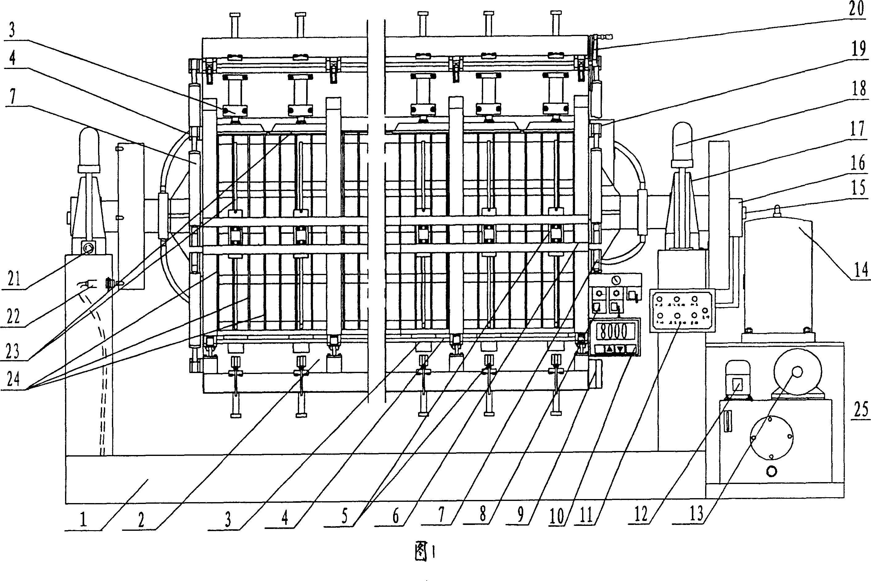 Hydraulic four-side rotating pegboard machine