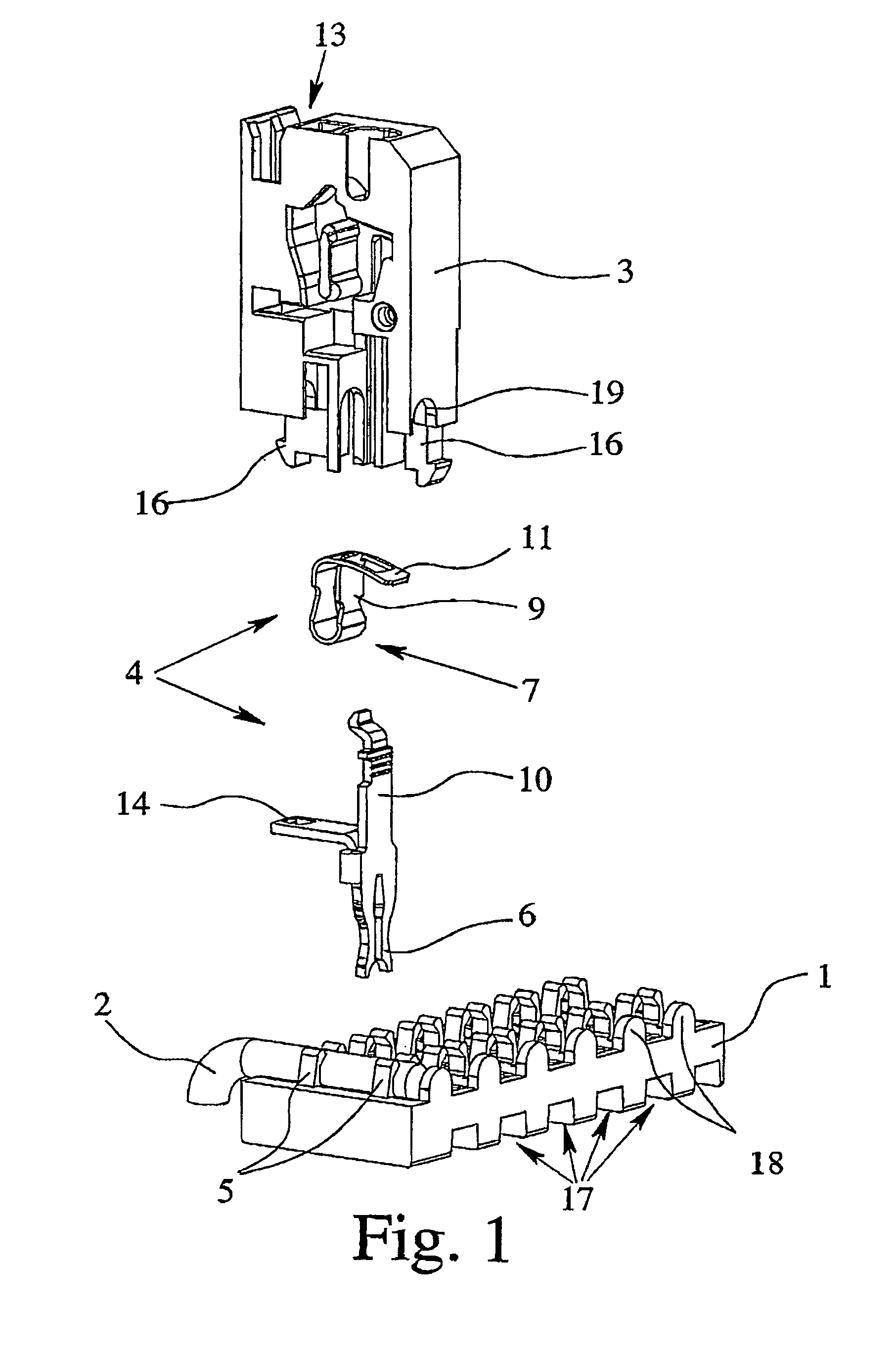 Electrical connection arrangement with simplified fastening device for electrical connection of an electrical device