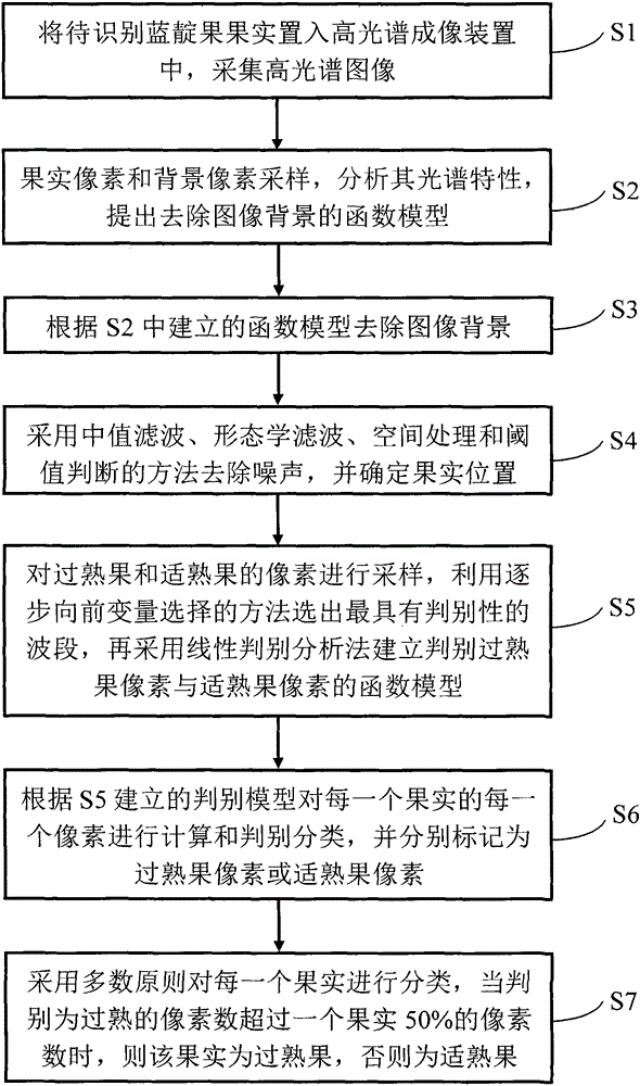 Identification method of overripe L. indigo fruit based on hyperspectral images