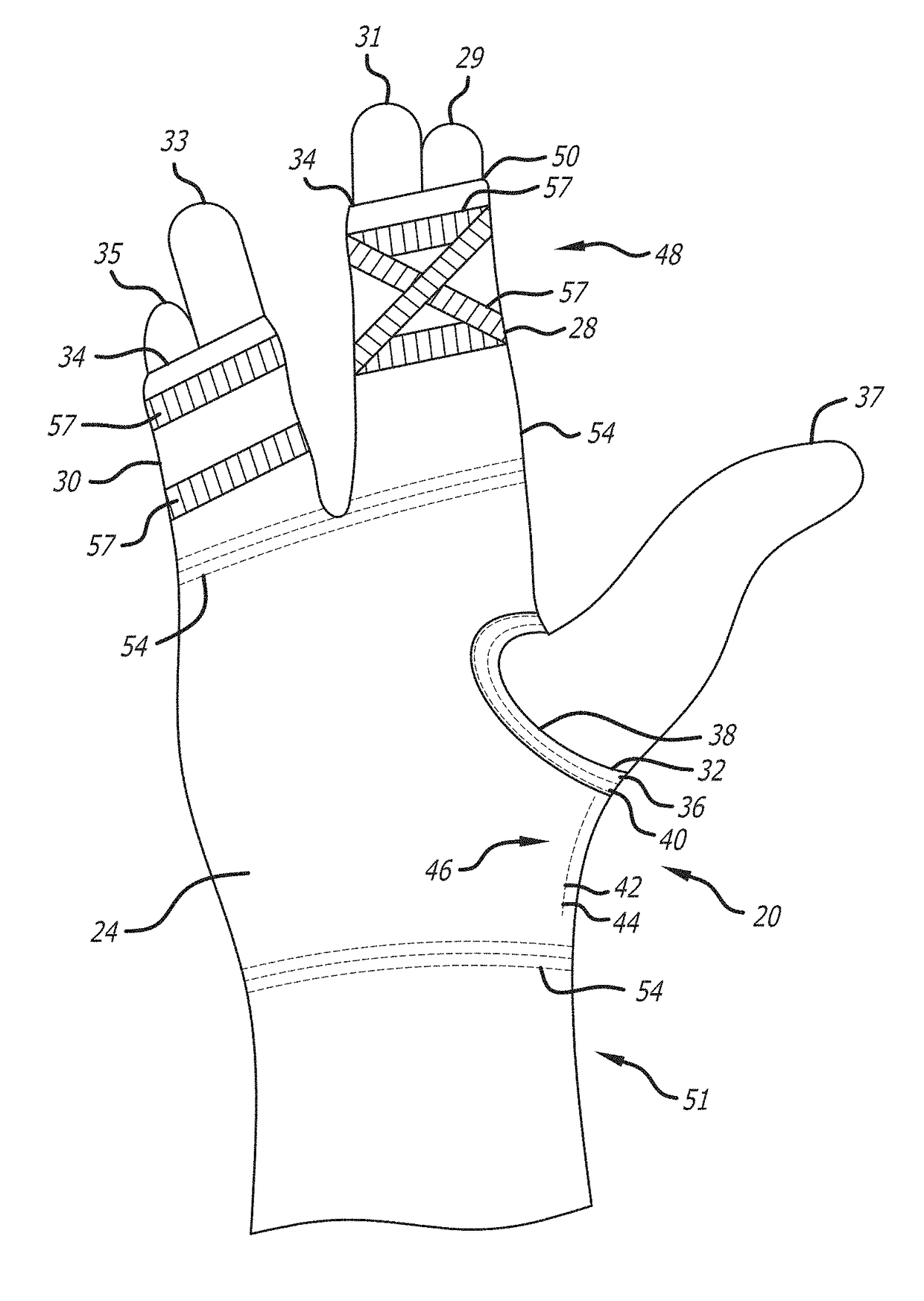 Athletic support glove
