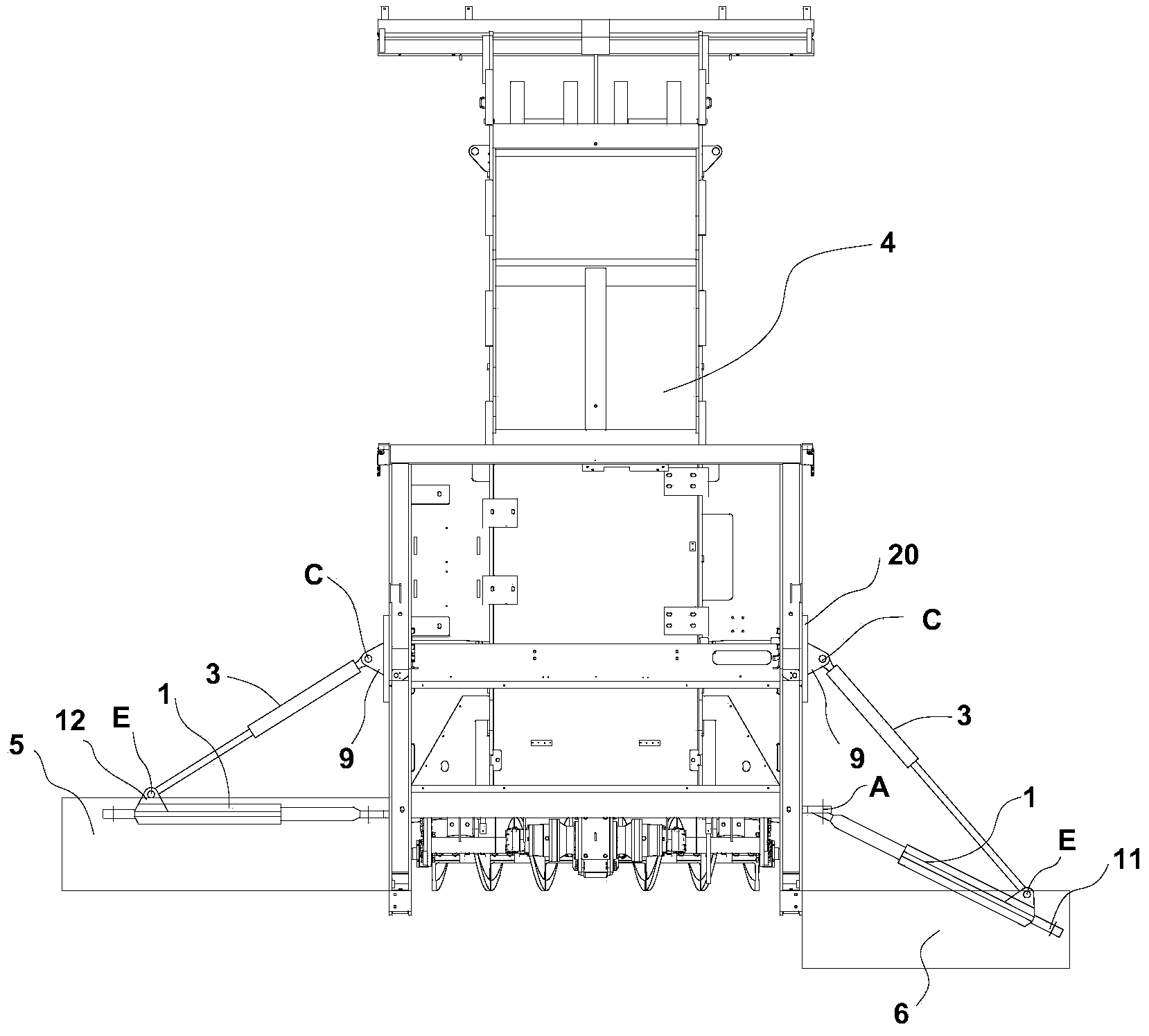 Lifting device and paver with same