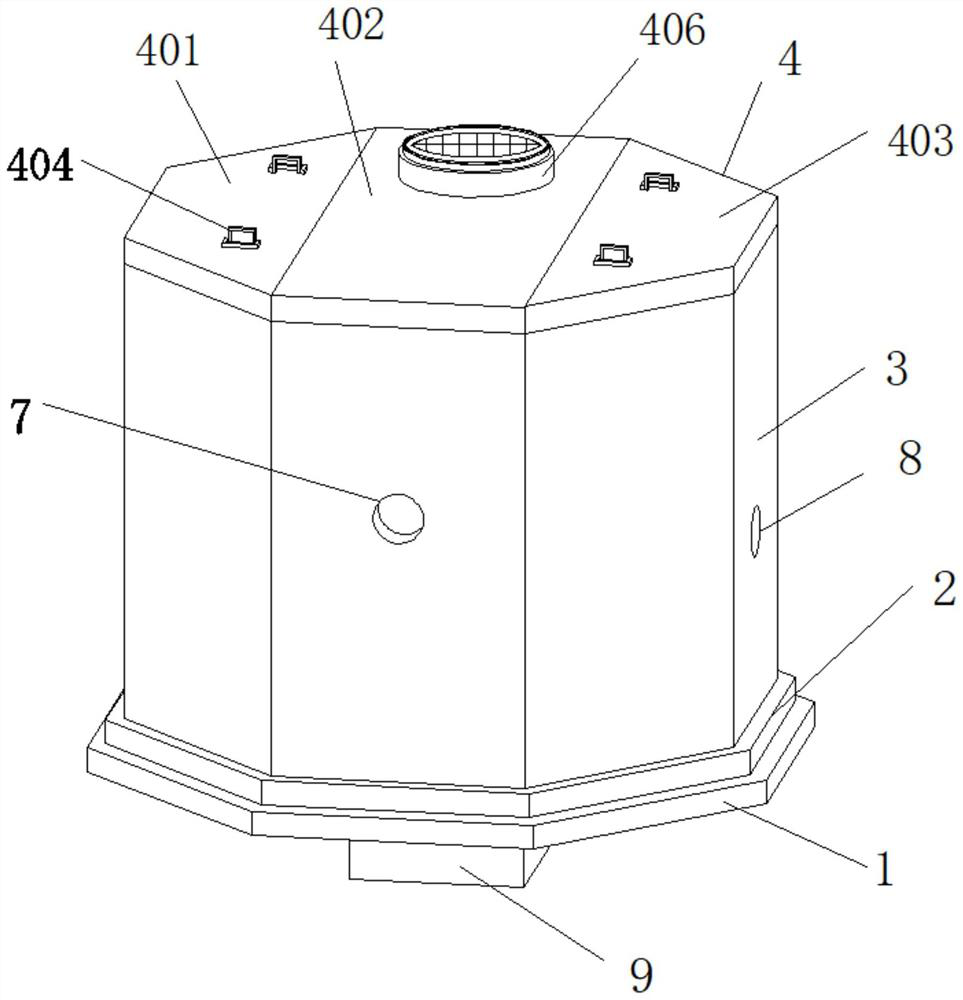 A prefabricated octagonal cable well