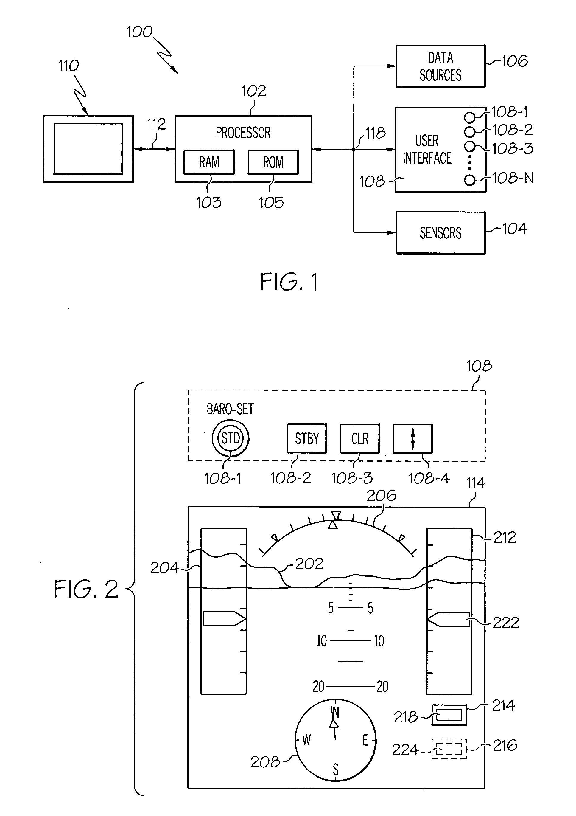 Altimeter setting display and storage system and method