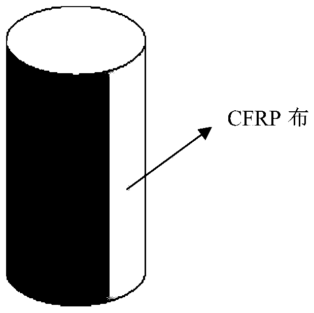 Preparation method of CFRP cloth constrained hybrid fiber lightweight aggregate concrete
