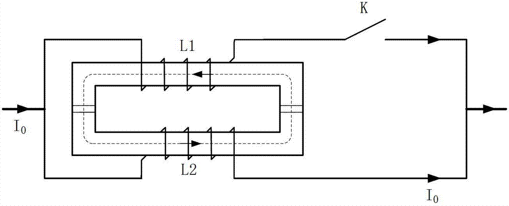 Fault current limiter on basis of combined rapid switch-on switch