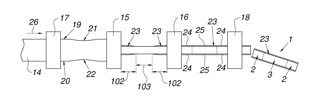 Apparatus and method for producing an elongated profiled part