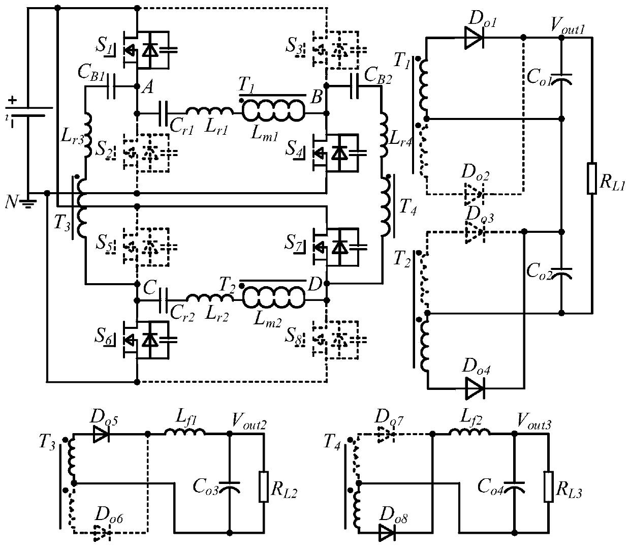 A Mixed Modulation Isolated Three-way Output DC-DC Converter