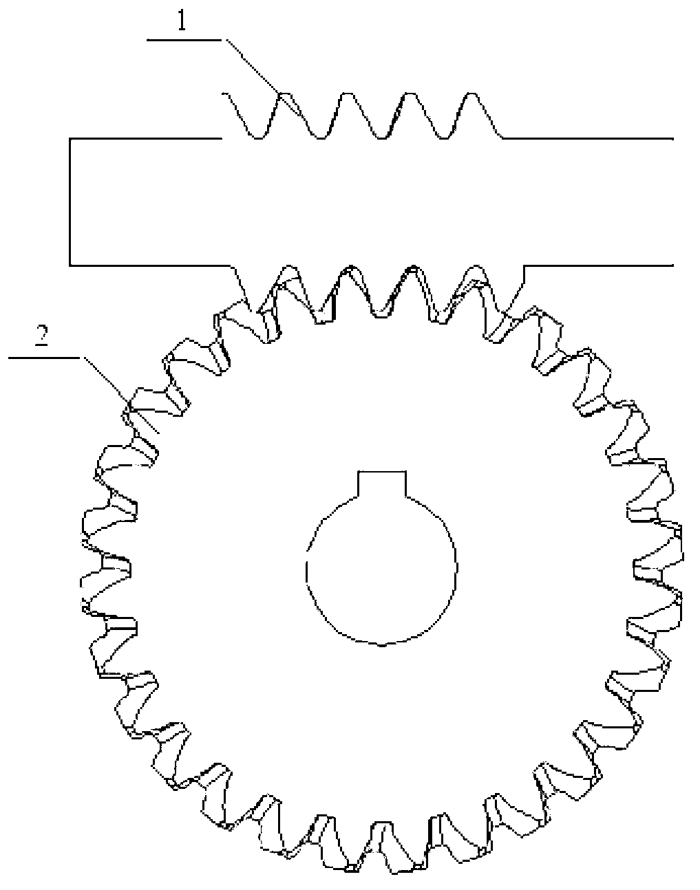 Non-symmetric involute worm and gear pair