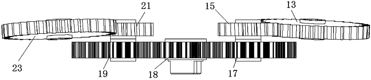 Two-degree-of-freedom wheel system rice pot seedlings transplanting mechanism with wide and narrow rows