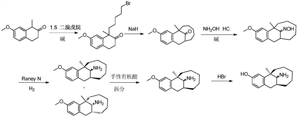 A kind of asymmetric synthesis method of dezocine key intermediate