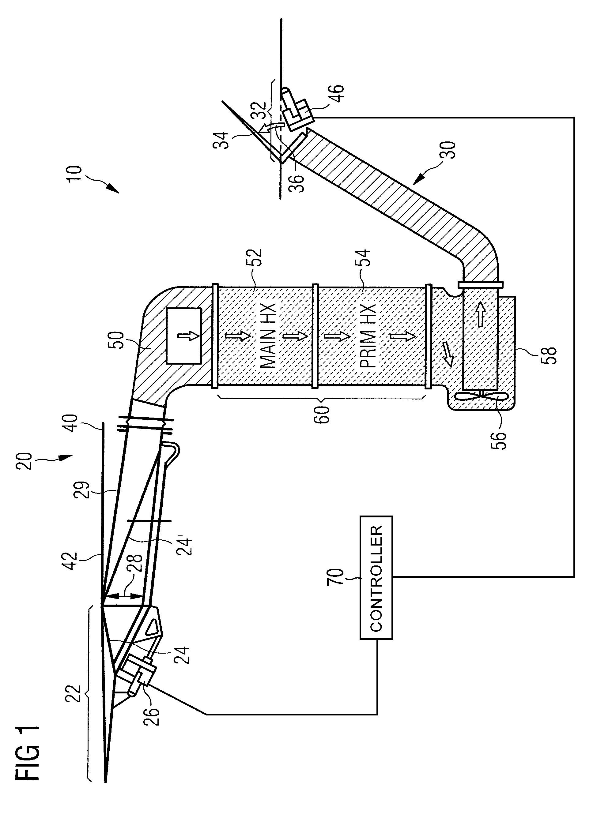 Drag-optimised ram-air duct and process for controlling a mass flow of ambient air or cooling air through a ram-air duct