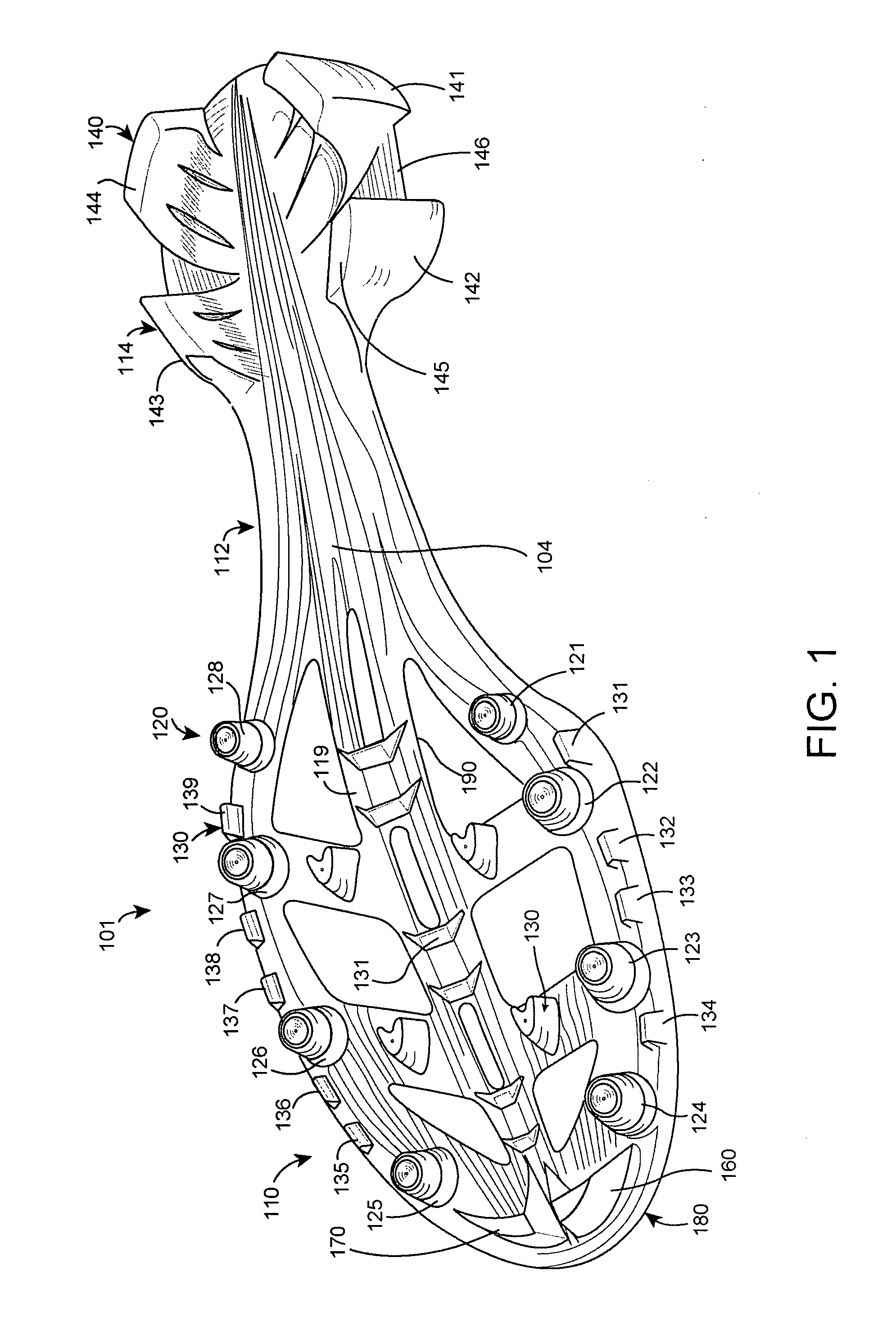Article of Footwear with Walled Cleat System