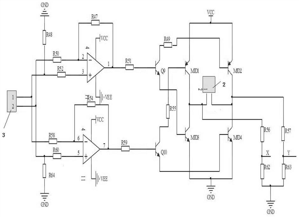 Bidirectional current Hall sensor circuit and current detection method based on circuit