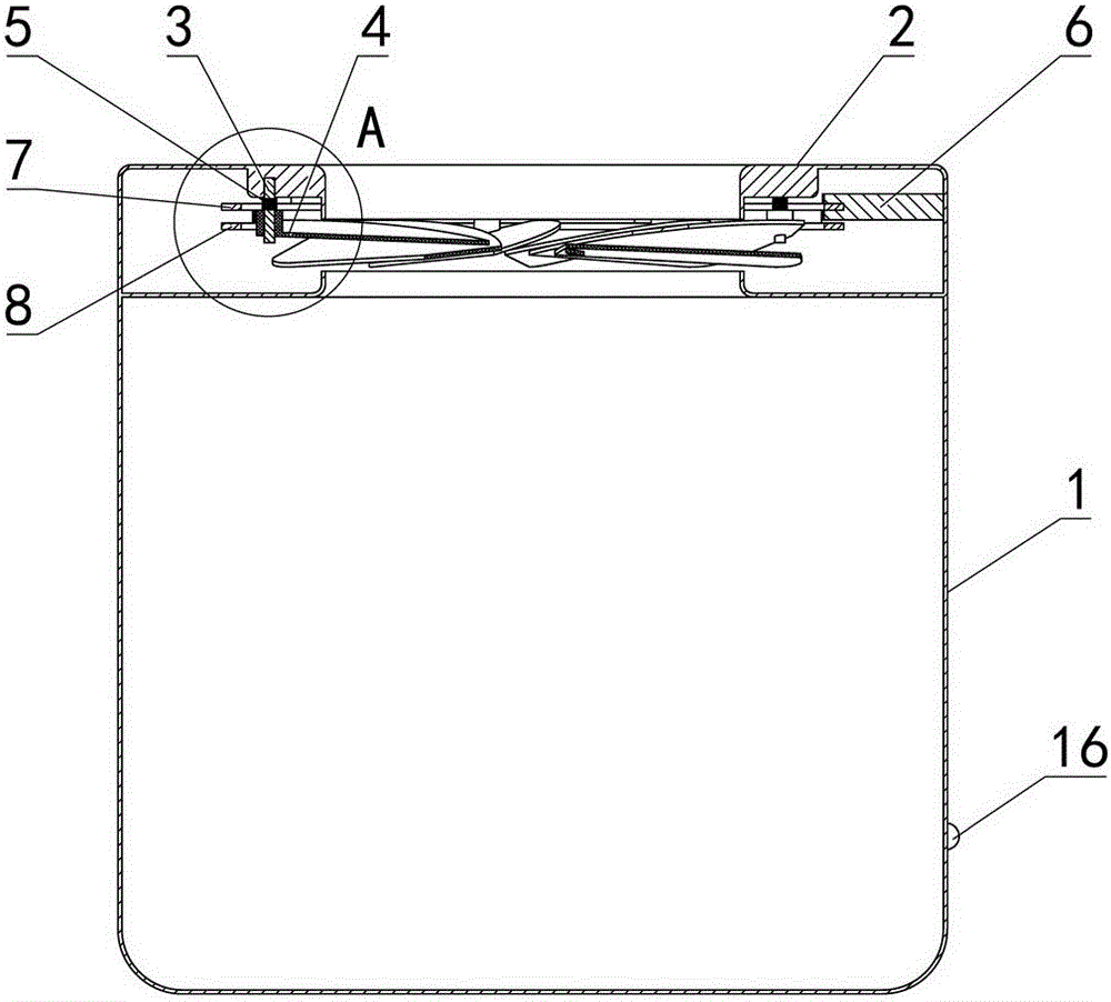 A trash can with a self-closing lid