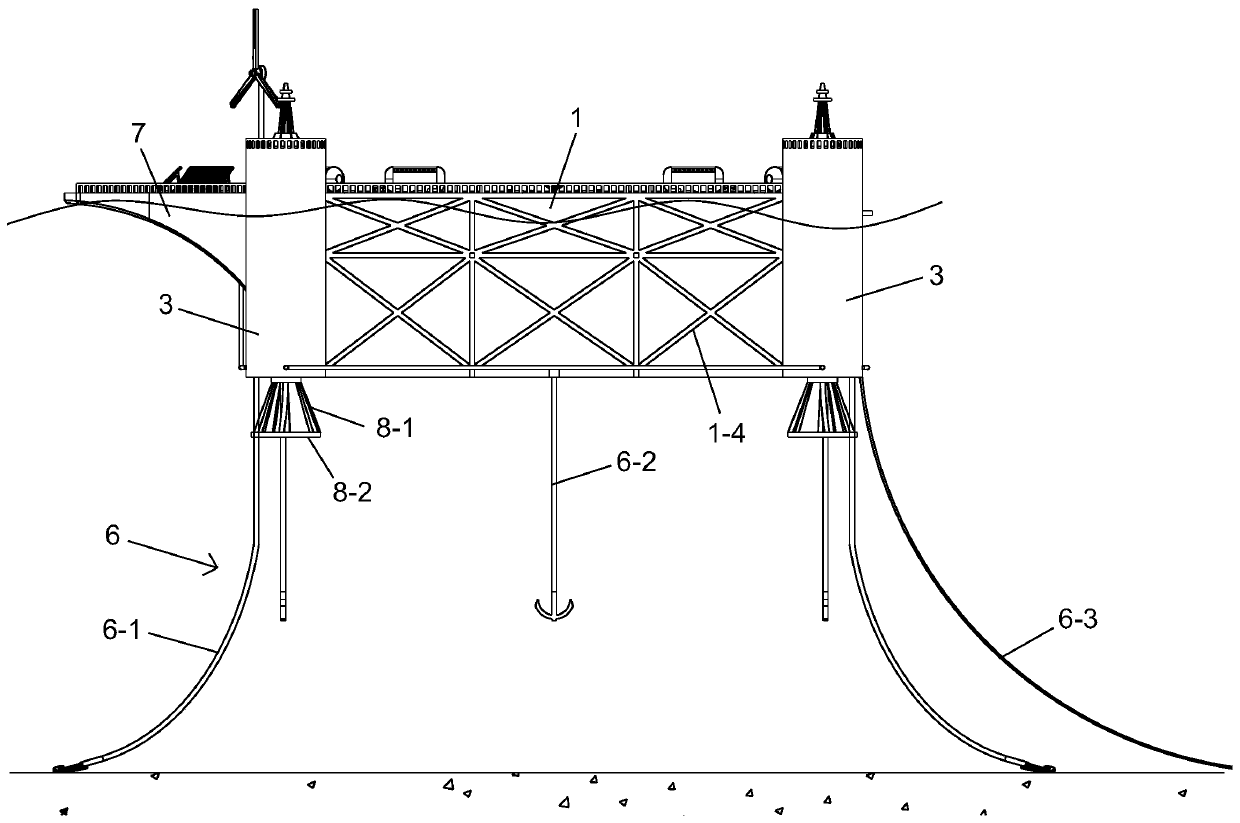 Sinking and floating platform for deep sea raising