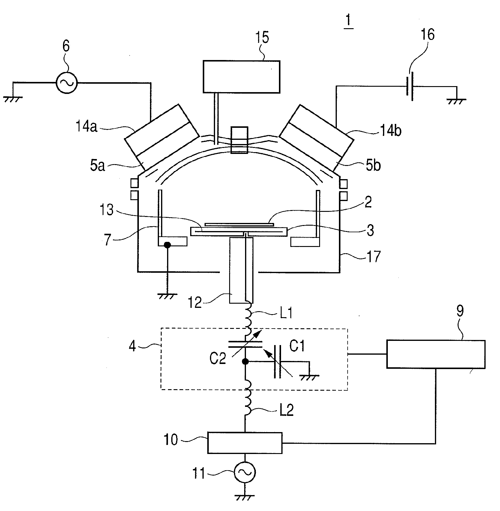High-frequency sputtering device