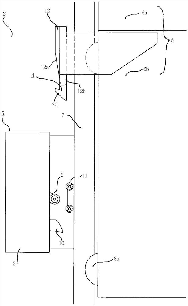 Door lock device for upward opening door