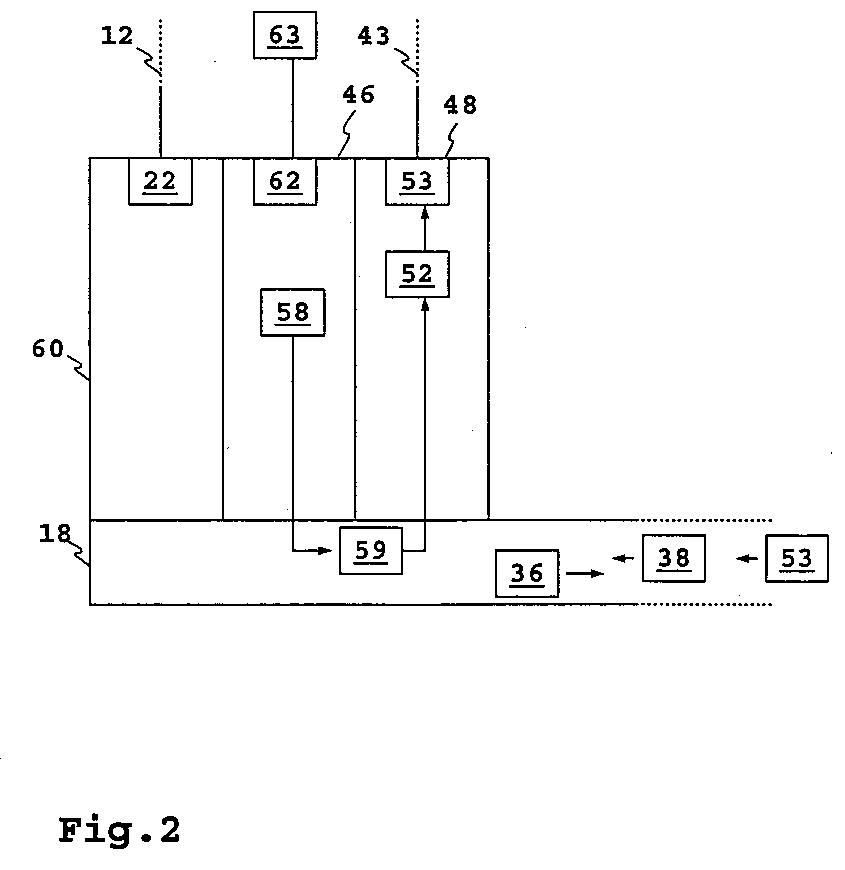 Control device, a control module, a module battery and a control system